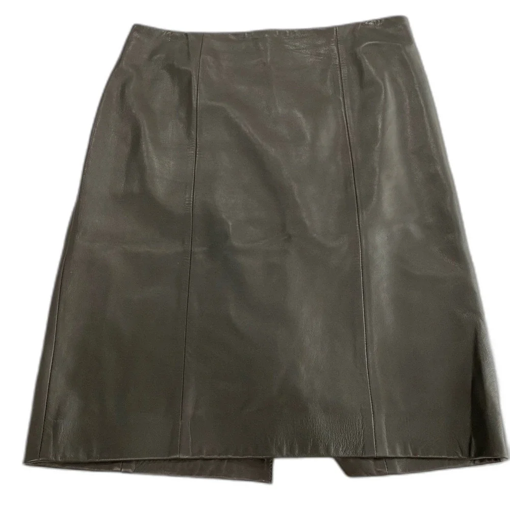 Talbots Skirt Women’s Size 6 Color Brown Leather Lined - Picture 8 of 10